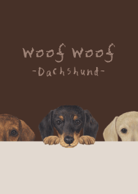 Woof Woof - dachshund - DARK BROWN