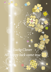 Beige Navy : Cute luck rising clover