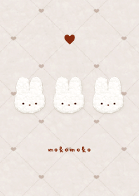 Fluffy Rabbit Tile1  - Brown Pink