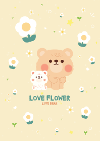 Teddy Bear Love Flower Kawaii