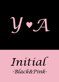 Initial "Y&A" -Black&Pink-