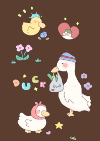 Duck carrying a shopping bag