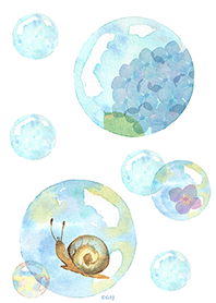 梅雨紫陽花 ～しんぷる水彩～