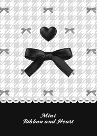 ミニ リボン&ハート HT ♥ ブラック 01