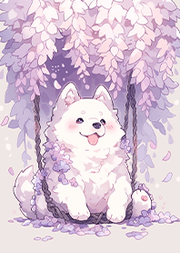 紫花下可愛大狗勾❤️