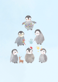Snowy Christmas Penguins