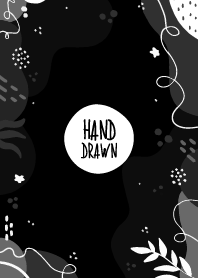 Hand Drawn Floral Black & White 5