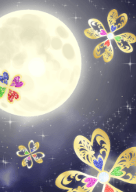 蓝月光石月亮和三叶草 2021