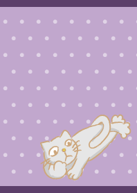 考える猫2 紫色