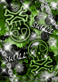 SKULL -Splash military green-