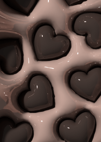 3D Glossy Cafe Mocha Heart.