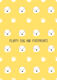 FLUFFY DOG AND FOOTPRINTS/YELLOW