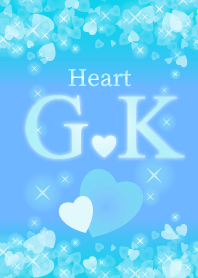 G&Kイニシャル運気UP!幸せのハート青ブルー