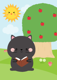 Lovely Black Cat in nature Theme