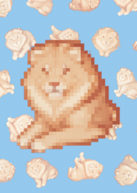 Lion Random Theme Pixel Blue||01