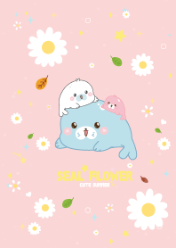แมวน้ำอุ๋งๆ ดอกไม้ในฤดูร้อน สีชมพู