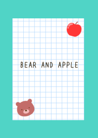 BEAR AND APPLE GRAPH PAPER/EMERALD GREEN