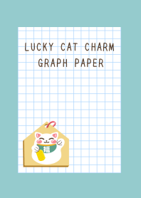 LUCKY CAT CHARM GRAPH PAPER-DUSTY MINT