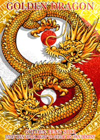 Yin yang Golden dragon 2