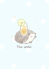 Hedgehog and Tea soda -blue- 2
