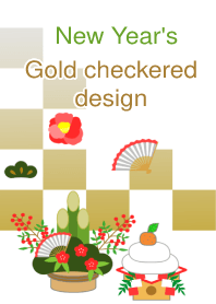 New Year's<Gold checkered design>