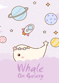 Whale on galaxy purple