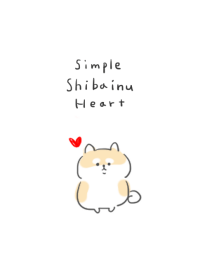 simple Shiba Inu heart gray white.