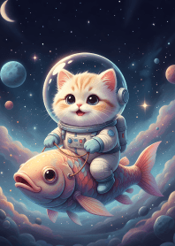 Cat travels to space JP