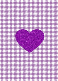 (Glitter purple heart purple check)