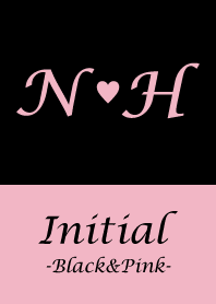 Initial "N&H" -Black&Pink-