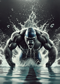 Gorilla x Swimming! 3D Real