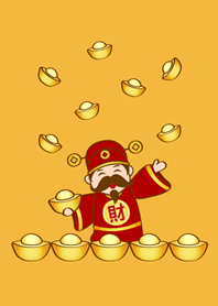 財神爺送元寶(日出黃色)