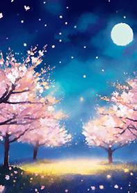 Beautiful night cherry blossoms#521