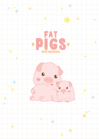 Fat Pigs Cute Cheerful Lover