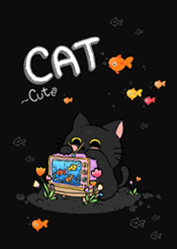 My Black Cat so Cute :3