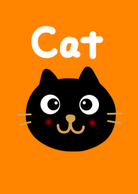 黒ネコとオレンジ色