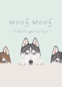 Woof Woof -Siberian husky- PASTEL GREEN