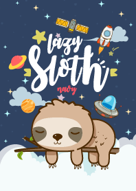 Sloth Lazy Galaxy Navy Blue
