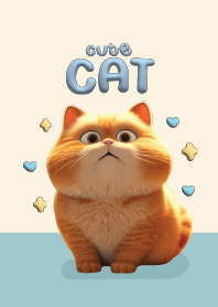 แมวส้มน่ารักตัวตึง : สีฟ้า