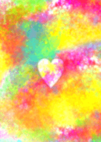 Colorful yellow pink heart