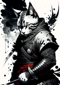 Ink wash cat samurai bb9CE6