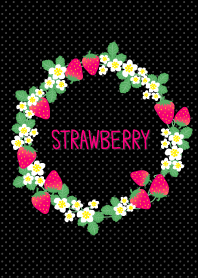 いちご 水玉-黒-