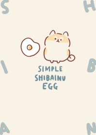simple Shiba Inu fried egg beige.