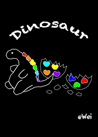 Rainbow heart breed Dinosaur (black)