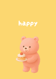 Pink Bear2 on light yellow