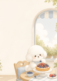 Cloud Poodle Berry Tart Window