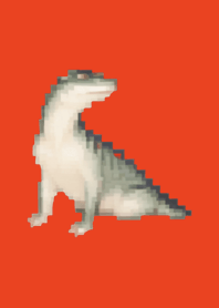 Crocodile Pixel Art Theme  Red 03