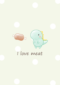 Dinosaur and Meat -green- dot