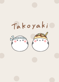 Shimaenaga and Takoyaki -brown- dot