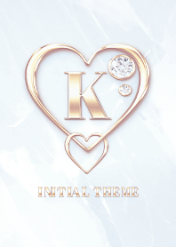 【 K 】 Heart Charm & Initial - Blue G